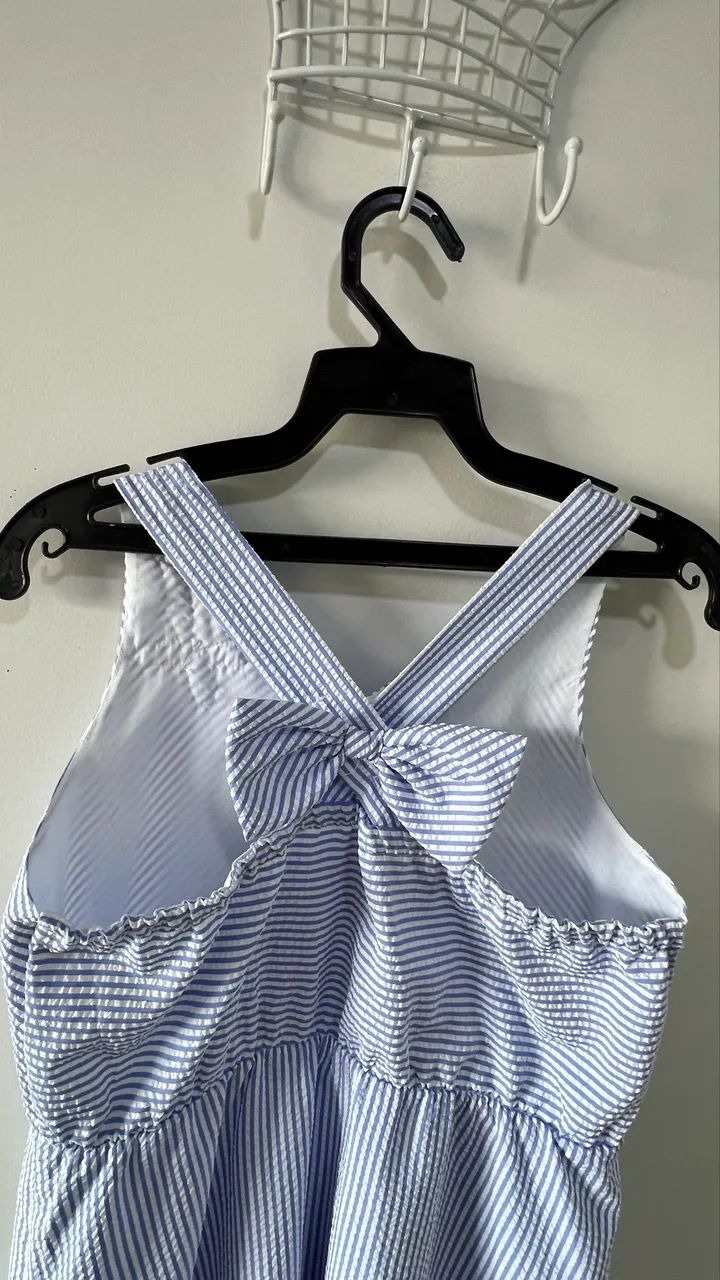 Vestido listrado azul e branco tam 14 - Foto 4
