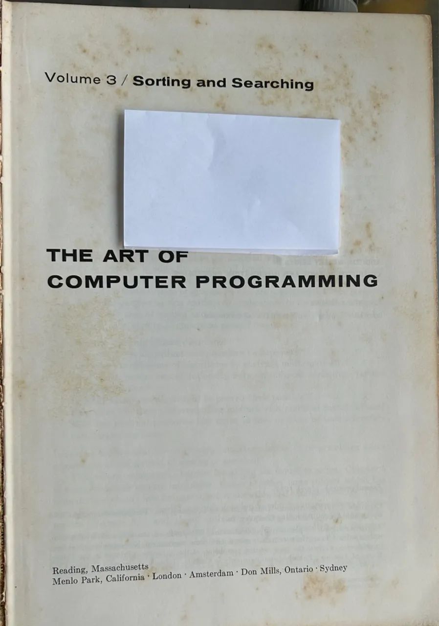 The Art of Computer Programming, Volume 3