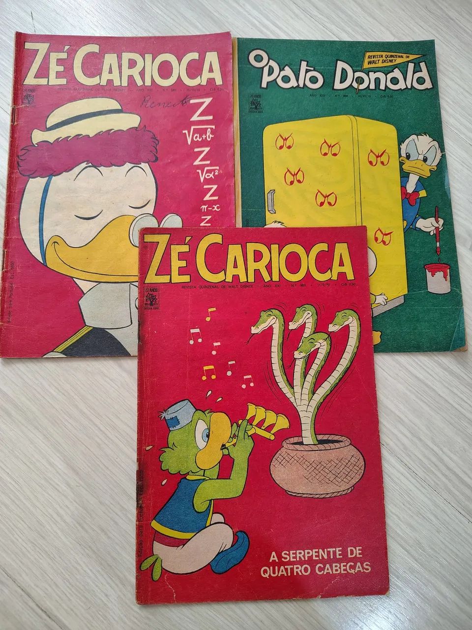 Gibis 'O Pato Donald' e Zé Carioca, históricos, anos 1970.