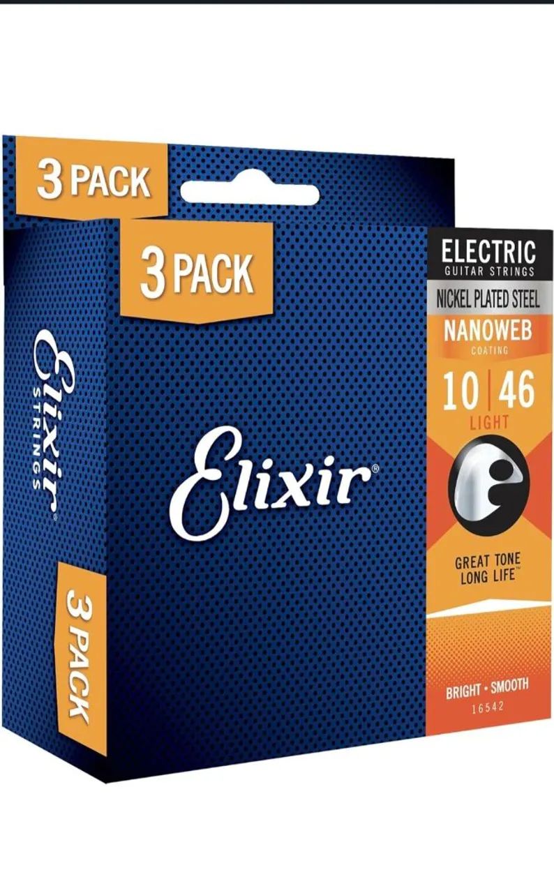 Pack 3 Encordoamentos Elixir para Guitarra 10-46 - 3 Pack