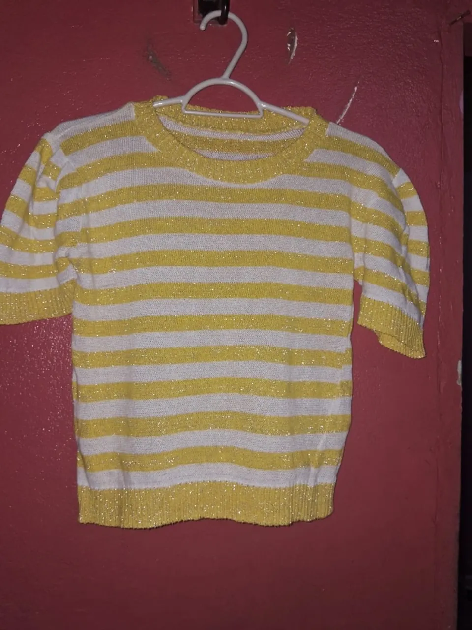 Blusa Listrada Amarela e Branca