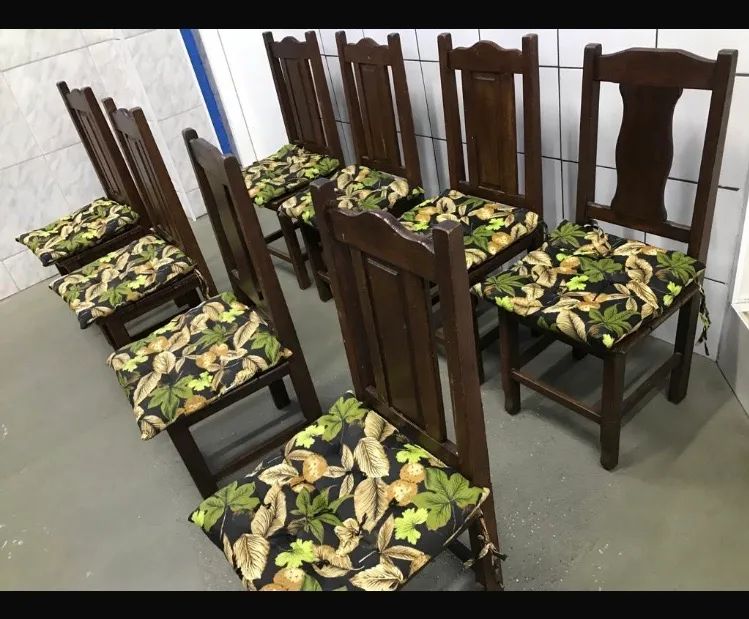 Mesa maciça de Jantar com 8 Cadeiras em Madeira - Foto 3