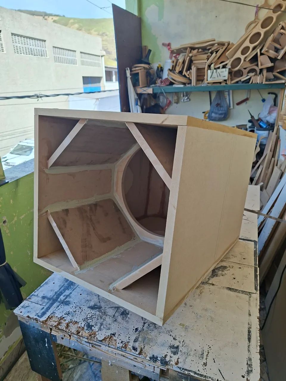 Caixa Euclides, invertida, grave 15", 70cm, mdf 18mm - Foto 4
