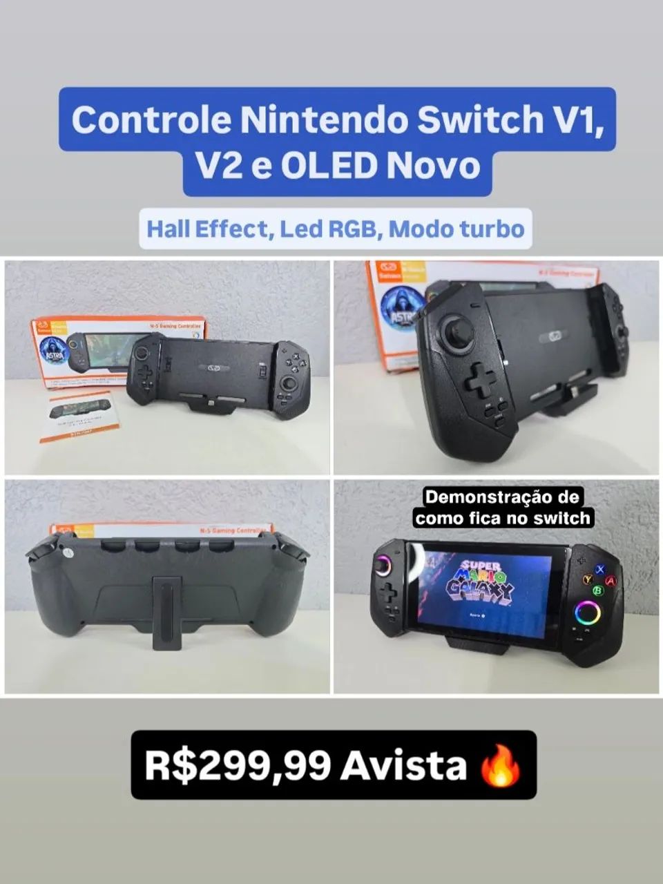 Controle Nintendo Switch V1, V2 e OLED com Hall Effect Novo !!!