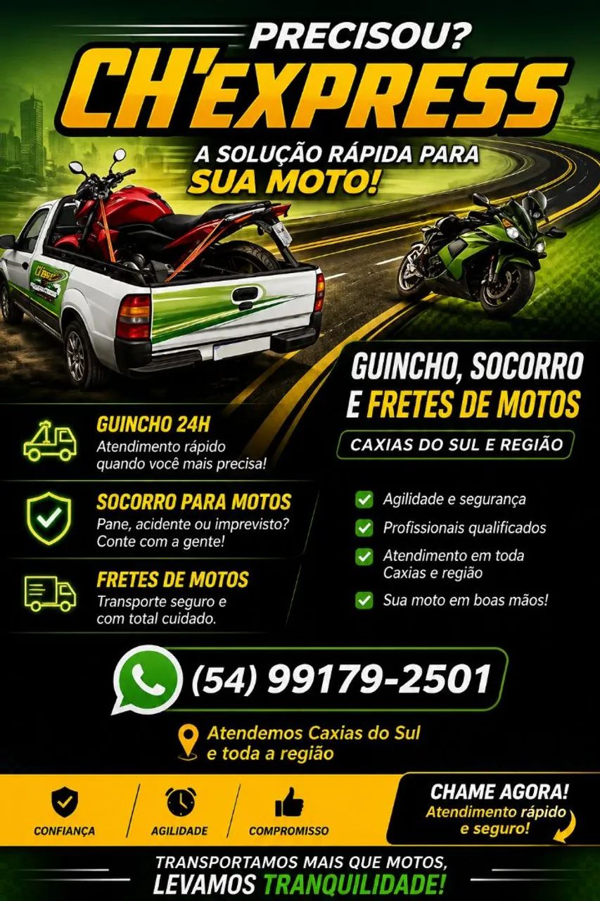 Guincho e socorro de motos