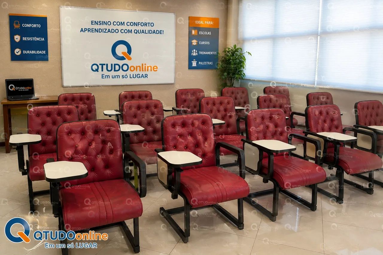R$ 440,00 cada, Cadeira de couro auditorio-universitaria-escritorio (50 unid.disponiv) - Foto 6