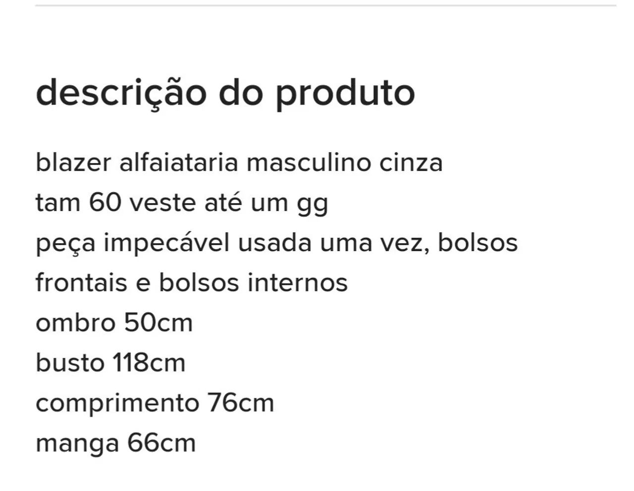 Blazer cinza tamanho 60 - Foto 5
