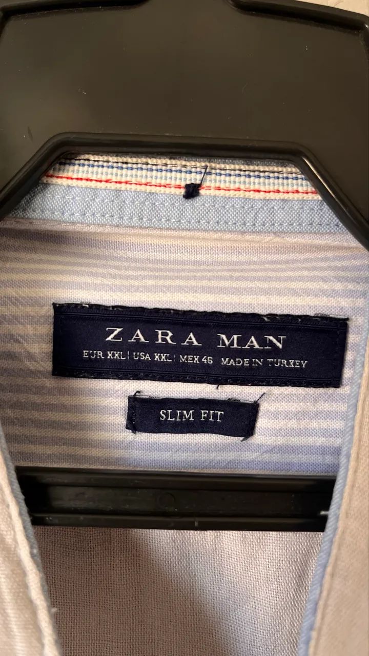 camisa zara man slim fit bege - Foto 4