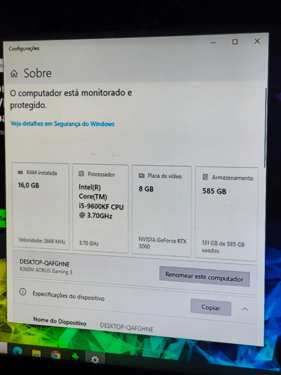 CPU Gamer i5-9600KF RTX3060 - Foto 2