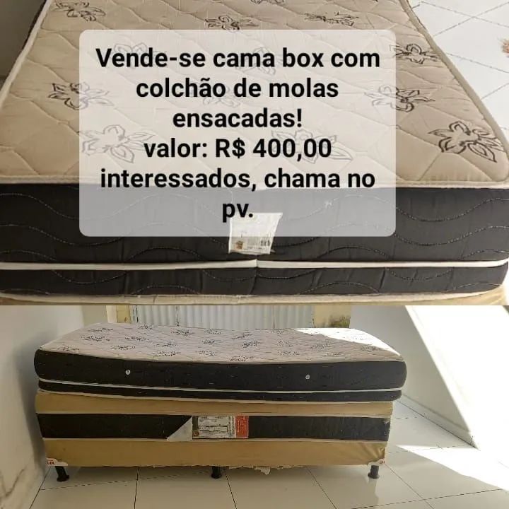 Cama de solteiro com colchão de ensacadas 