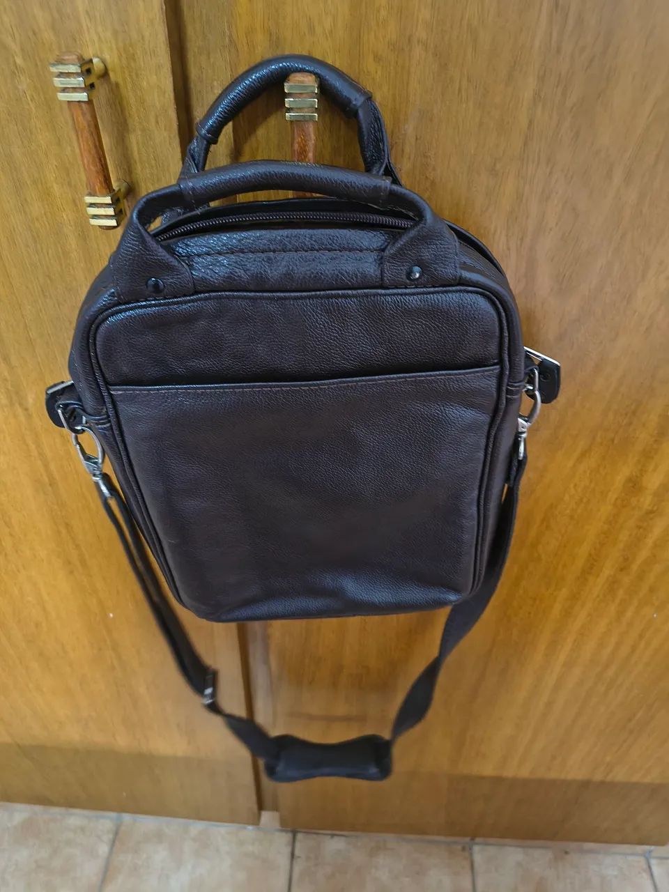 Bolsa de Couro Legítimo Marrom - Foto 4