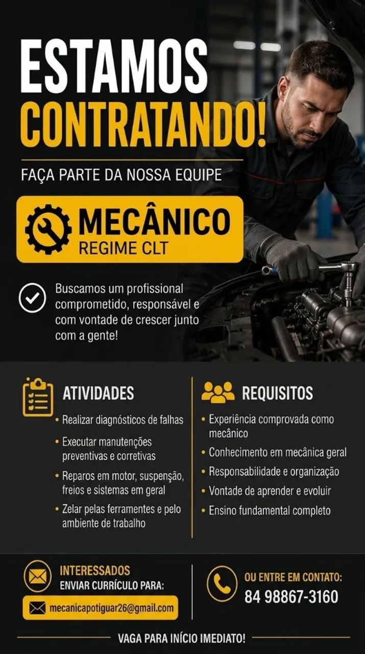 Vagas para mecânico