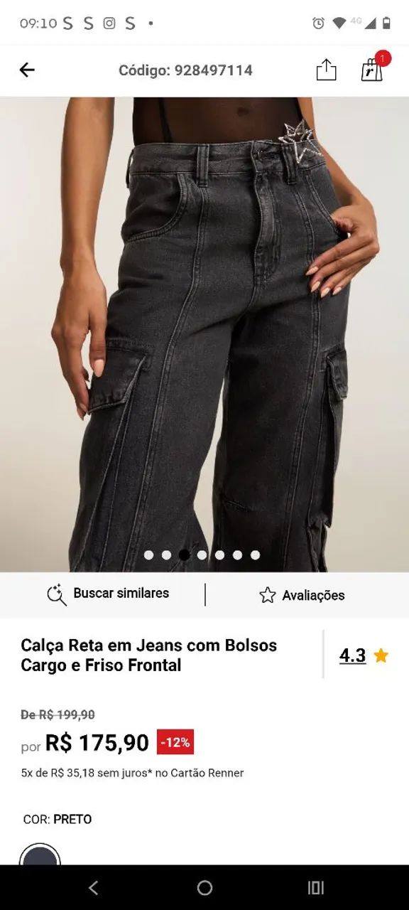 Calça jeans cargo da Renner,Tam 38. Usada apenas 1 vez.  - Foto 2