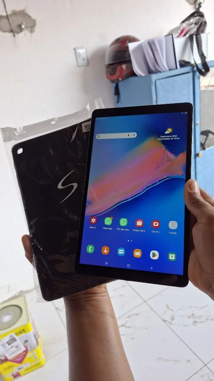 Tablet tab A da samsung de 10 polegadas pega chip faz ligacao tem 32 Gbs vai com capa nova - Foto 2