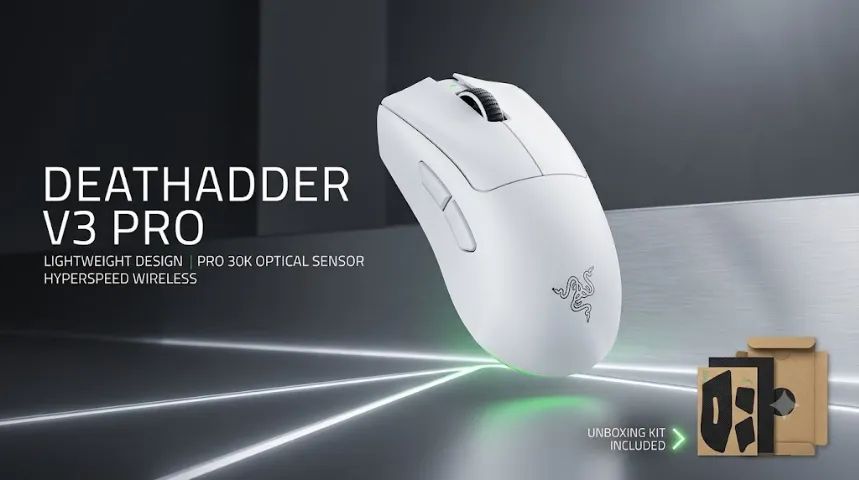 Mouse Razer Deathadder V3 PRO White - Foto 3