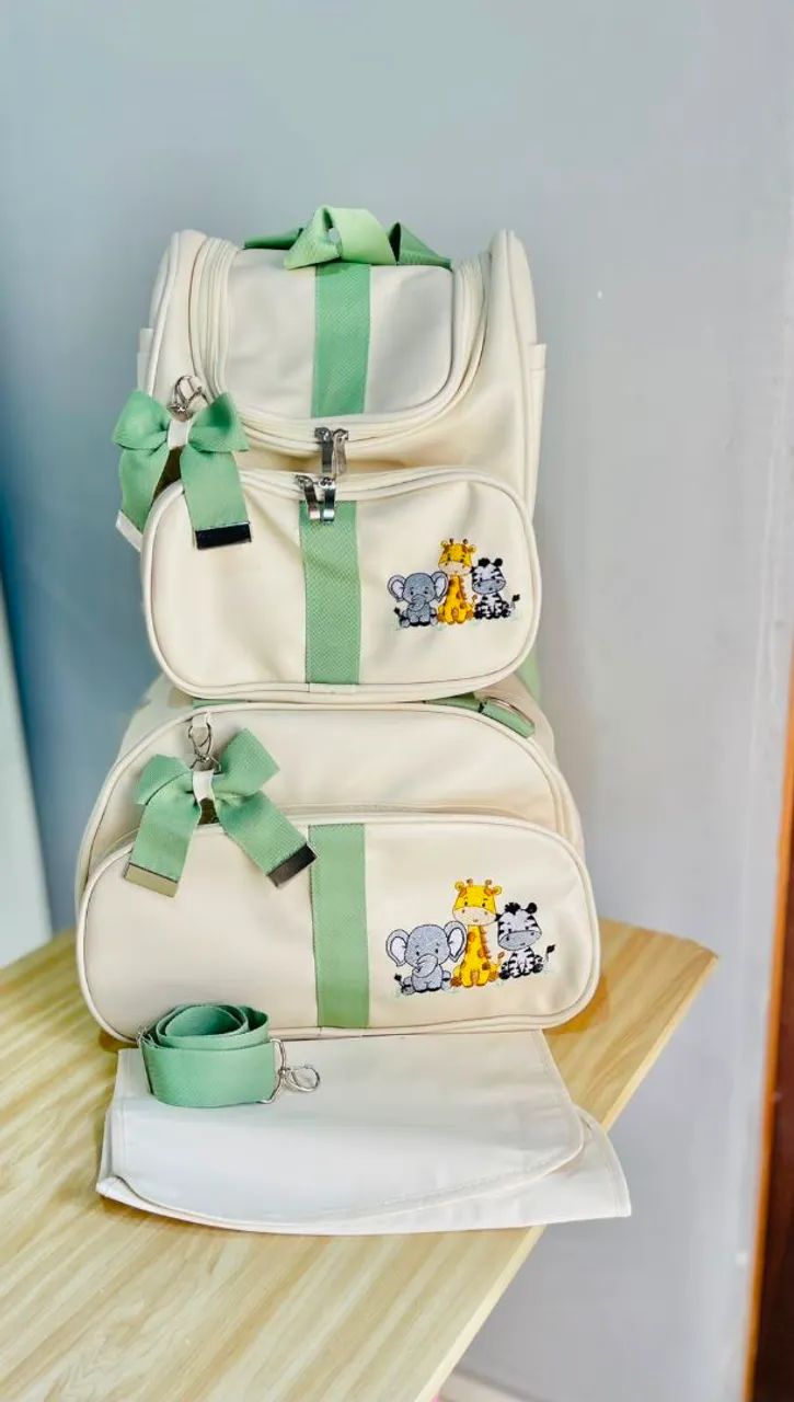 KIT BOLSAS MATERNIDADE DE LUXO 3 PEÇAS 