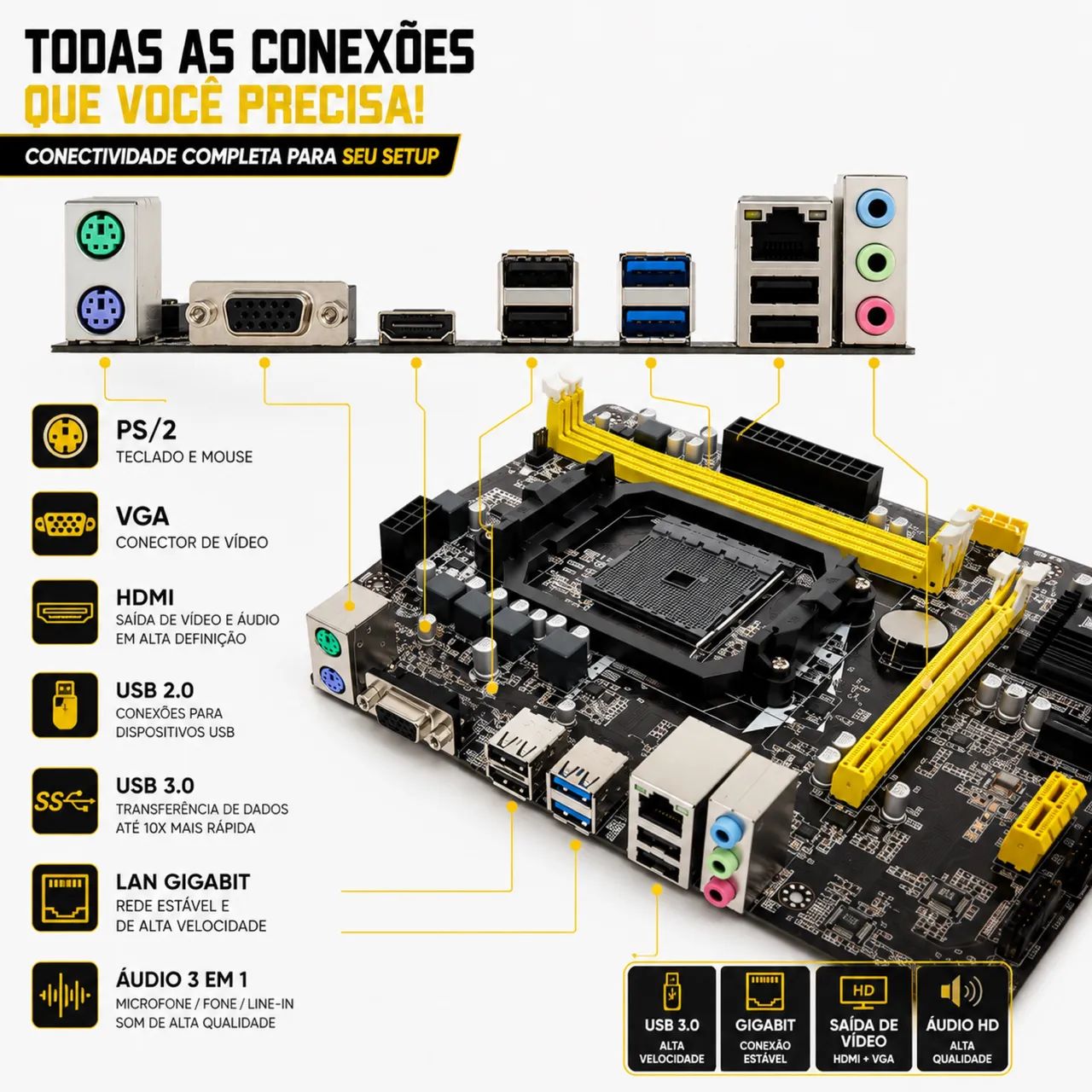 Placa mãe revender com saída hdmi  - Foto 4