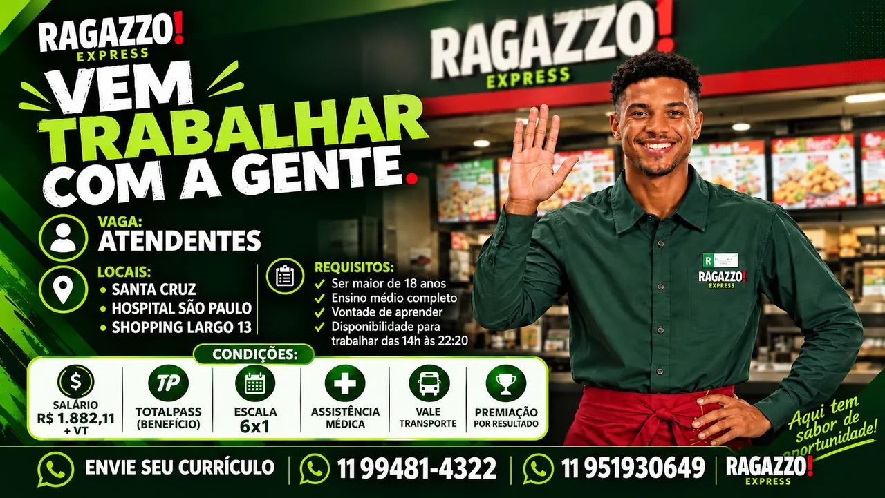 ? VEM TRABALHAR COM A GENTE! ?