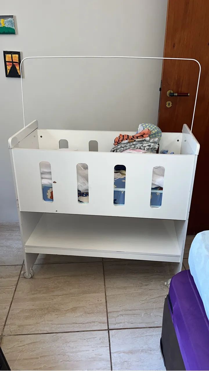 Mini berço branco com colchão perfeito  - Foto 5