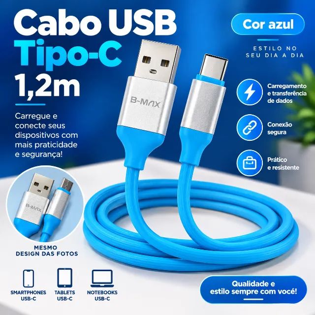 Cabo USB - C emborrachado - Foto 4