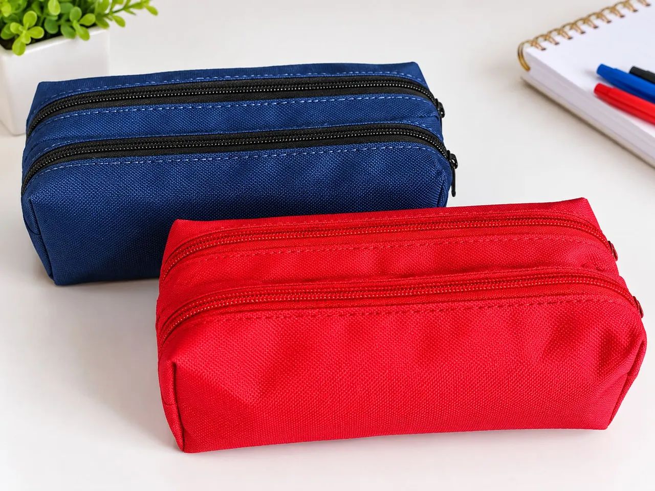Kit estojo escolar azul/ vermelho 