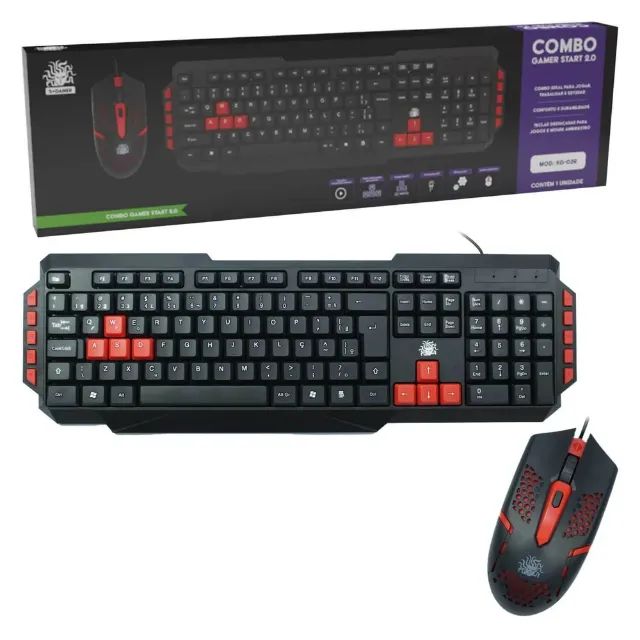 Kit Mouse e Teclado Gamer Start Ideal para Games