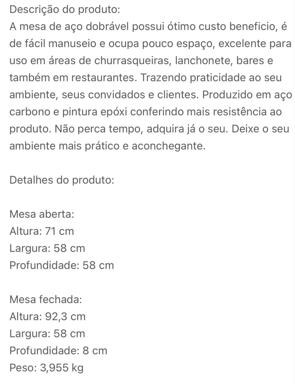 Vendo MESA DE AÇO BRANCA  - Foto 2