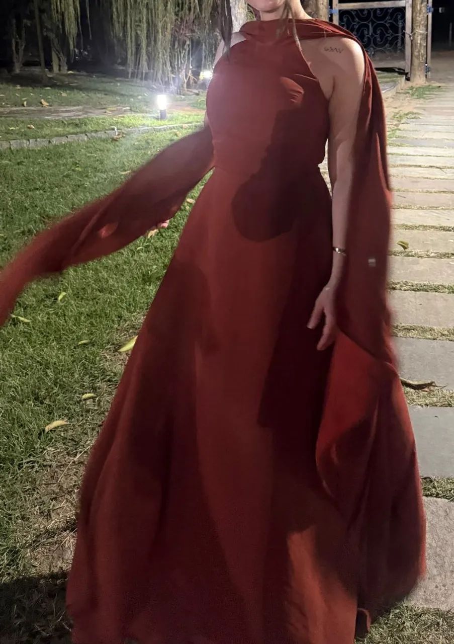 Vestido Longo Terracota - tamanho M - Foto 3