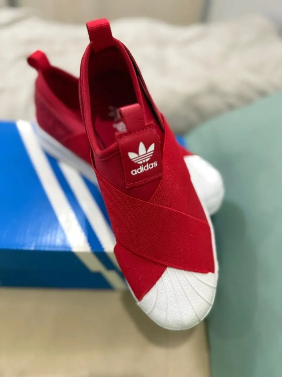 tenis superstar slip on W adidas vermelho tamanho 35