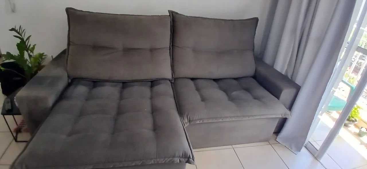 Sofá retrátil mola ensacada