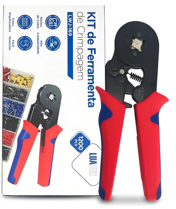 Kit Alicate Crimpar Prensa E Terminais Ilhós 1200 Unidades - Foto 3