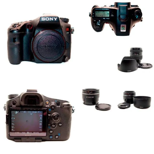 CAMERA SONY A77 e 3 LENTES