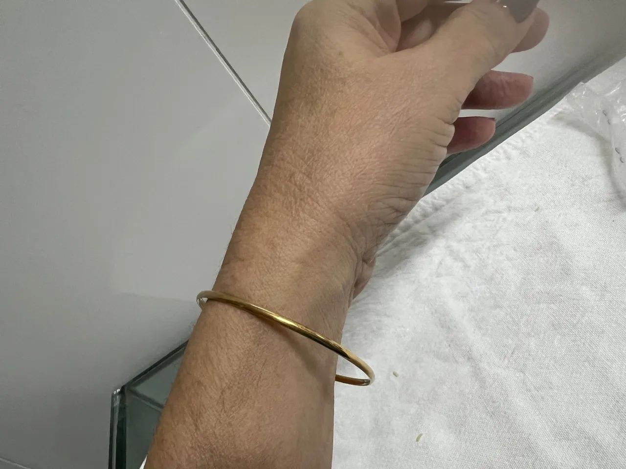 PULSEIRA OURO 18kl - BRACELETE ARGOLA  - Foto 4