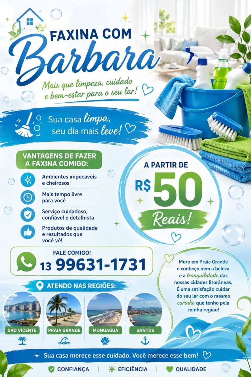 FAXINA A PARTIR DE 50 REAIS