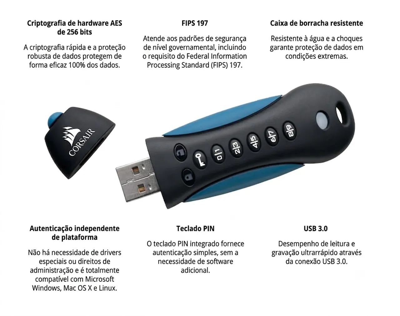 Pendrive com senha Corsair  - Foto 3