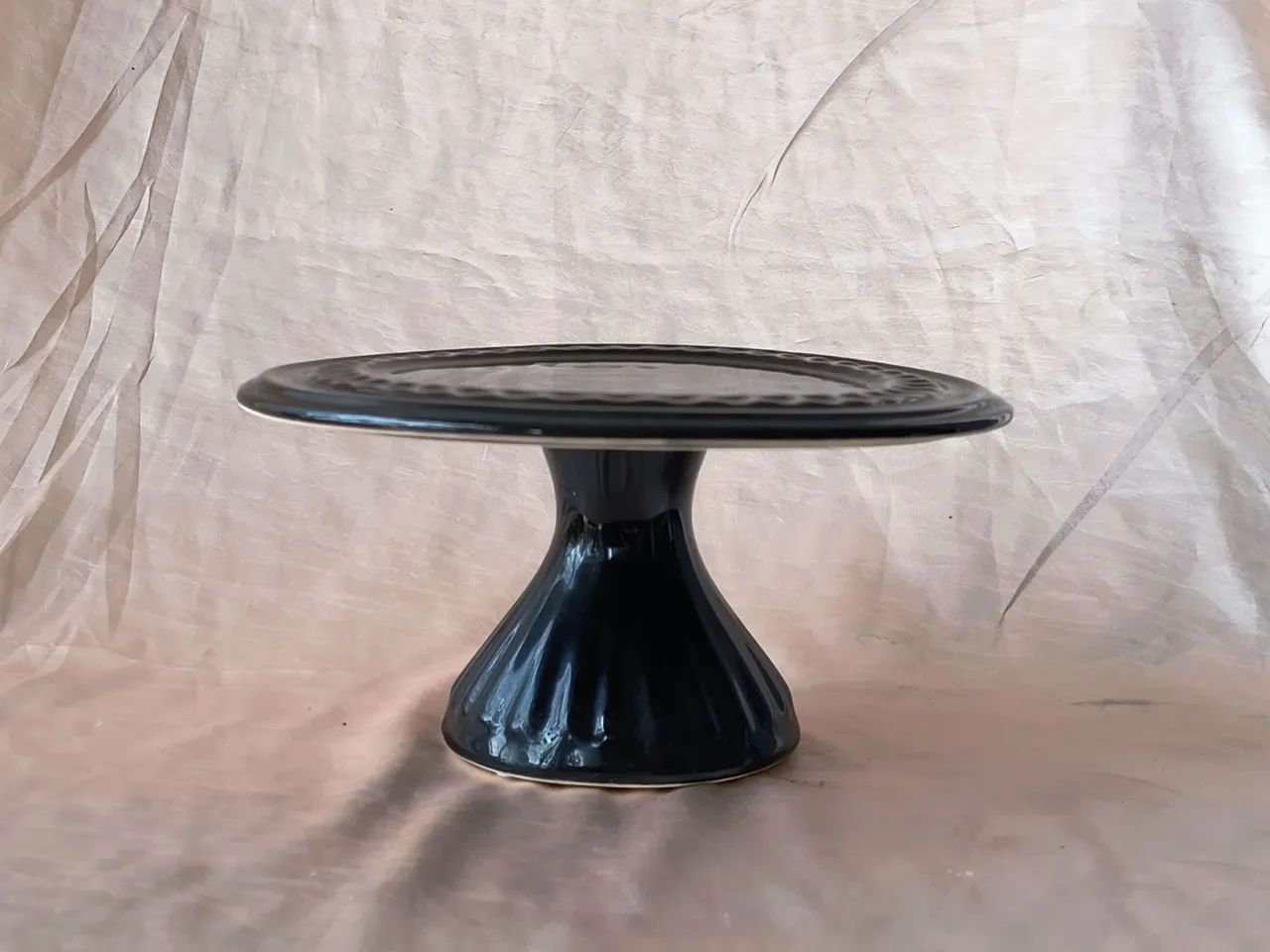 boleira em cerâmica preta linda festas doceira decoração cozinha casa vintage antiquario  - Foto 4