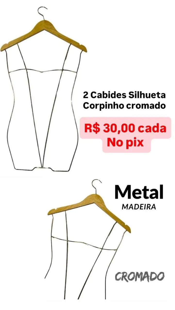 Cabides Silhueta Corpinho Cromado 