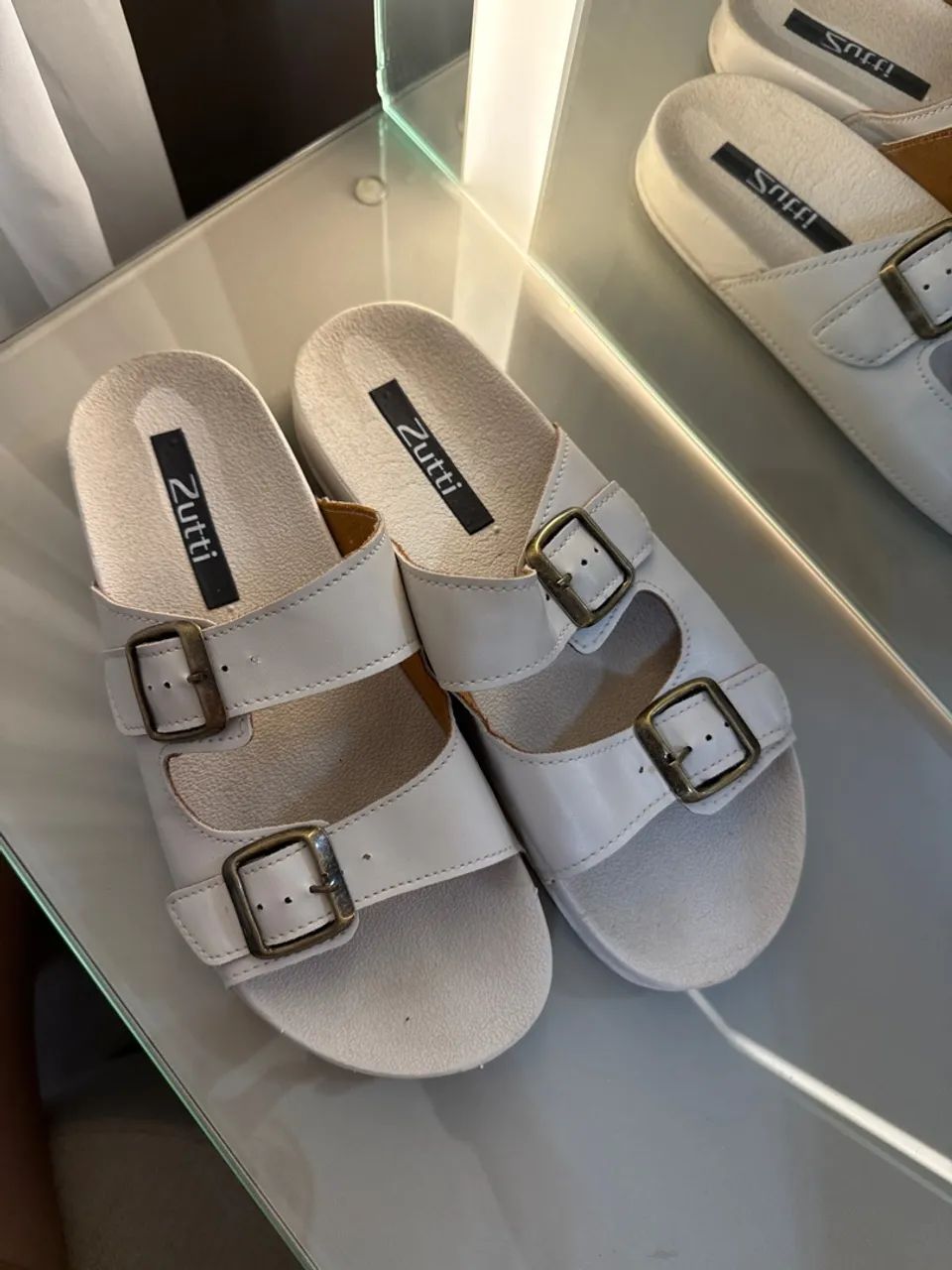 Chinelo estilo birken branco  - Foto 3