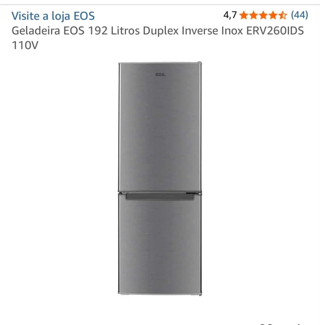 GELADEIRA EOS 192 Litros Duplex Inverse Inox
