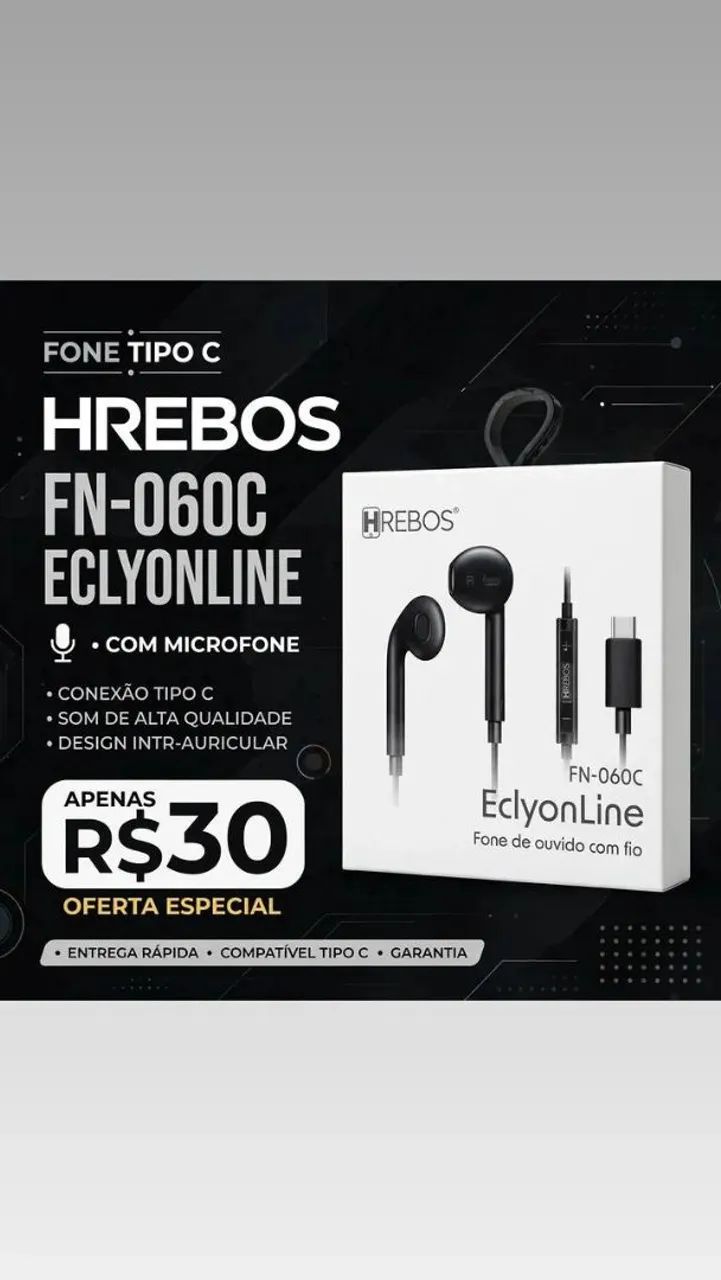Fone ouvido tipo C 