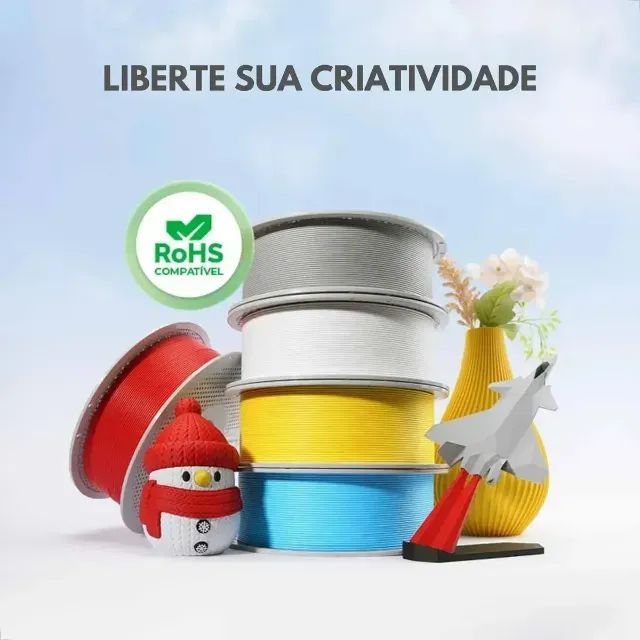 Filamento 3D Bambu Lab PLA Lite - 1kg Branco com Carretel Reutilizável - Foto 4