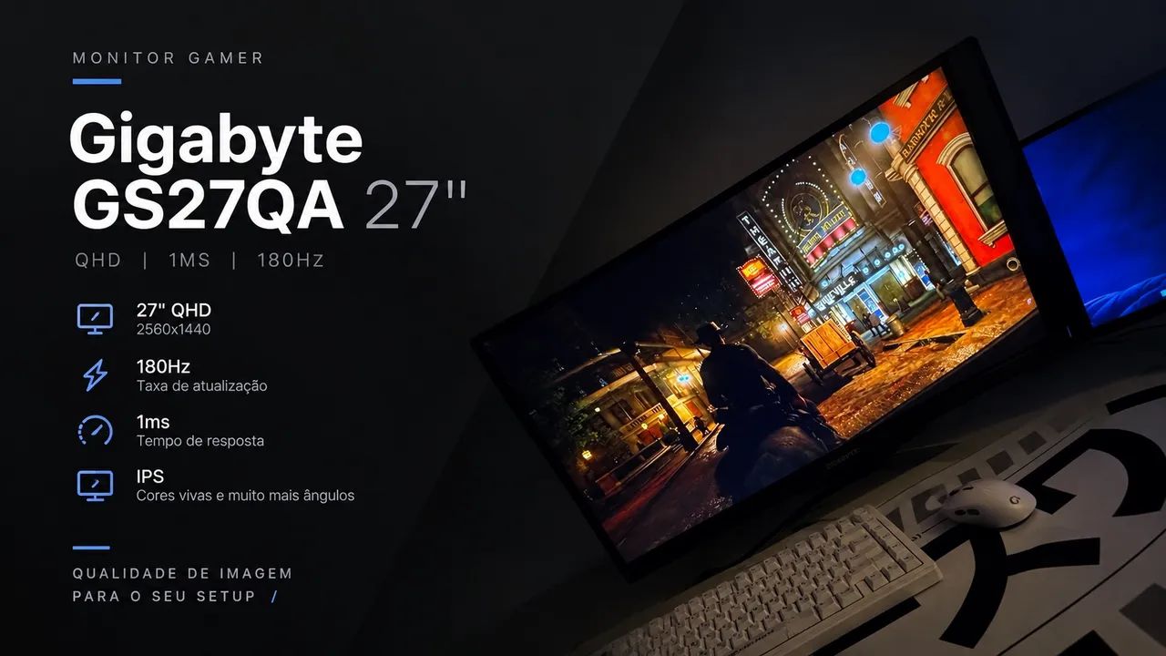 MONITOR GAMER GIGABYTE 180HZ IPS QUAD HD 