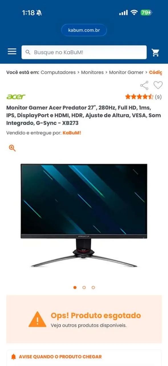 Monitor Gamer ACER Predator 27? - Foto 3