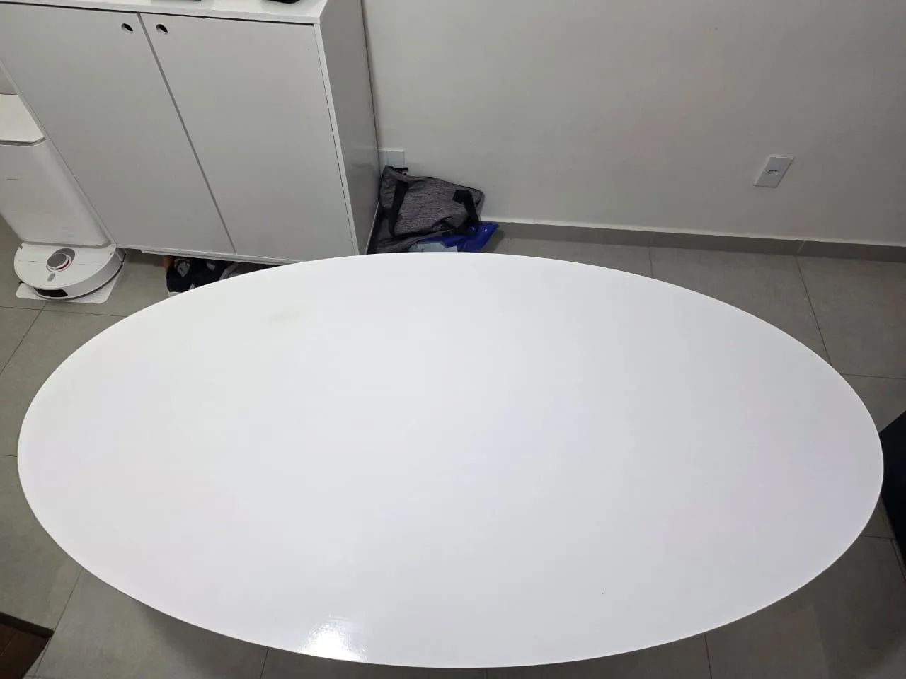 Mesa Cone Oval 150x80 Cm Base Em Cimento Queimado - Sala - Foto 2