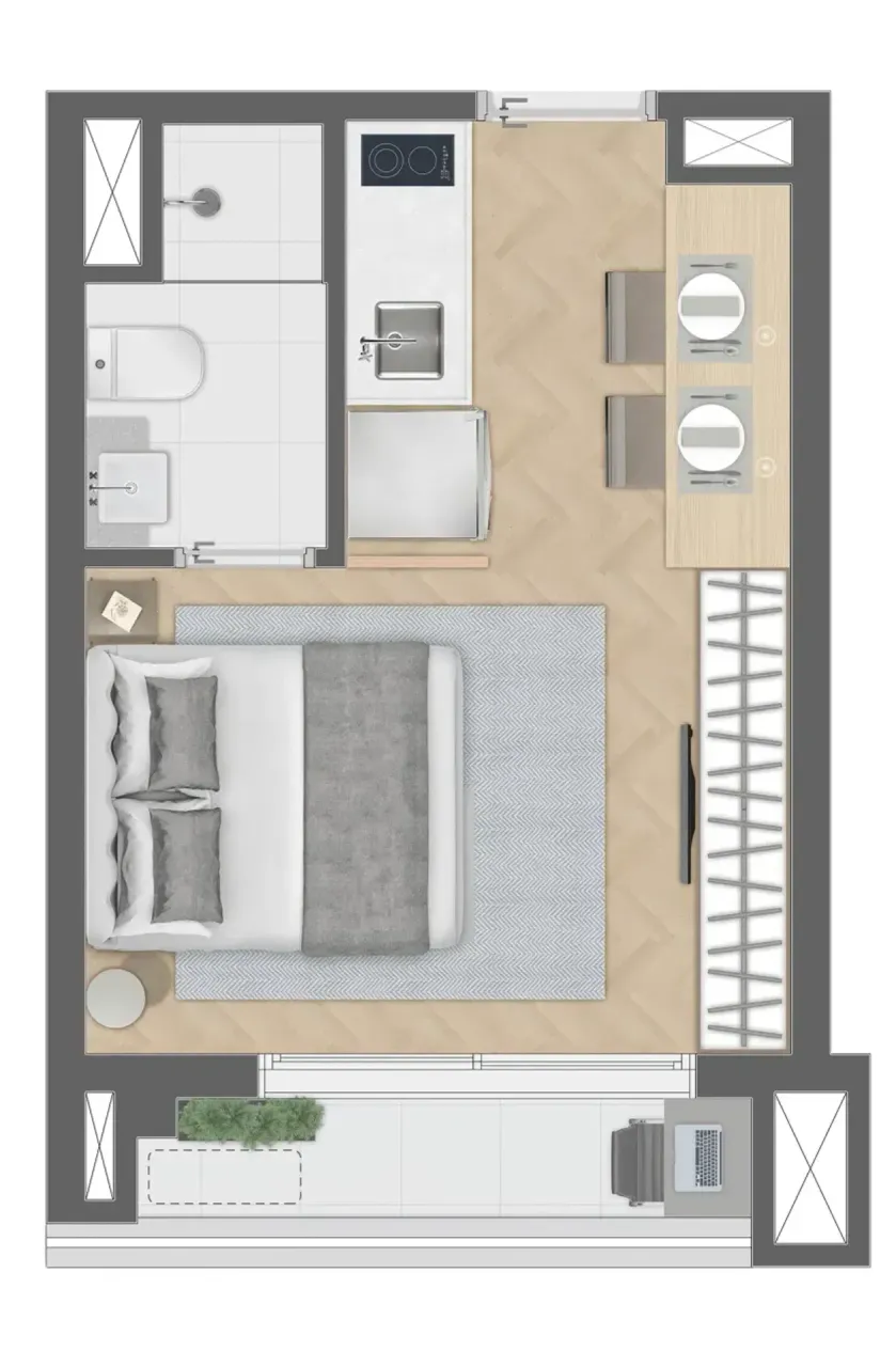 PLANTA 21m²