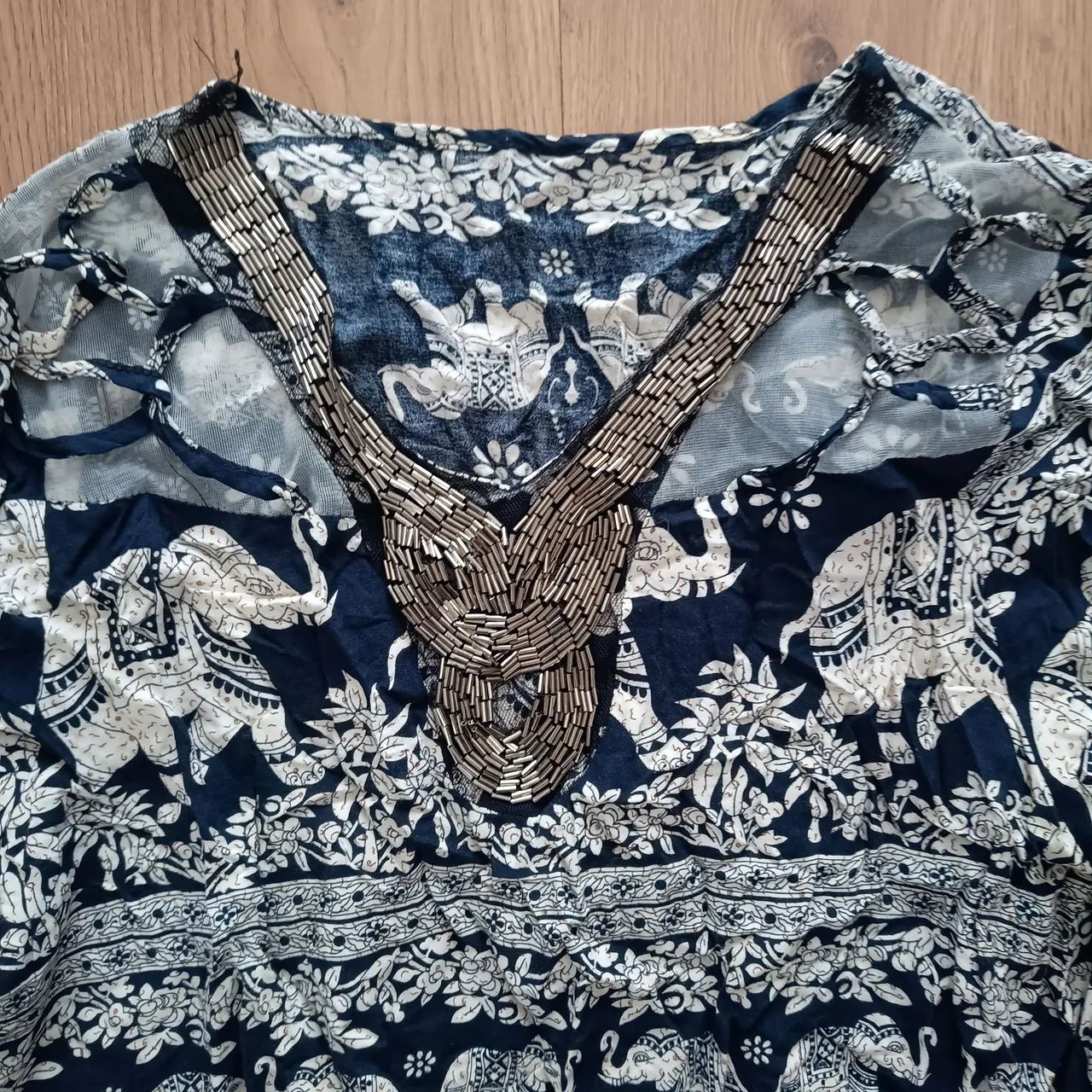 Vestido estampado boho tamanho P Feminino - Foto 3
