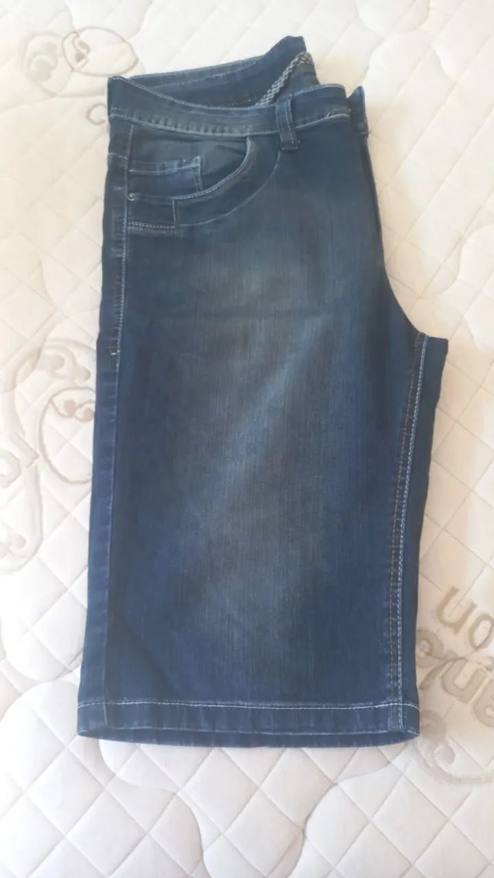 Bermuda Jeans tamanho 40 seminova. - Foto 4