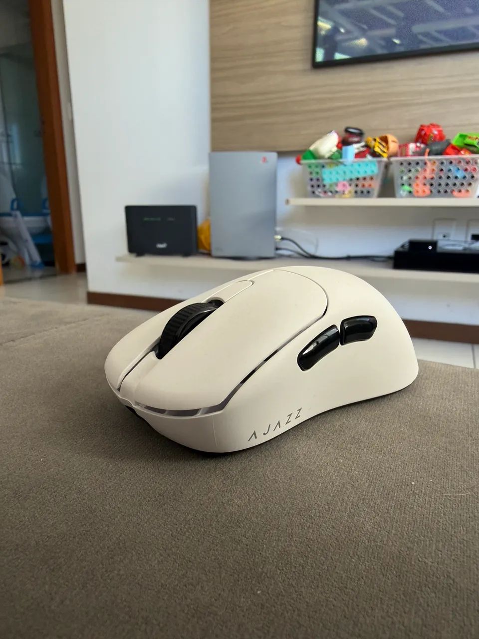 Mouse gamer ajazz aj179pro branco com base de carregamento