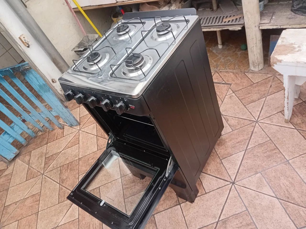 Fogão 4 Bocas Preto Limpo - Foto 4