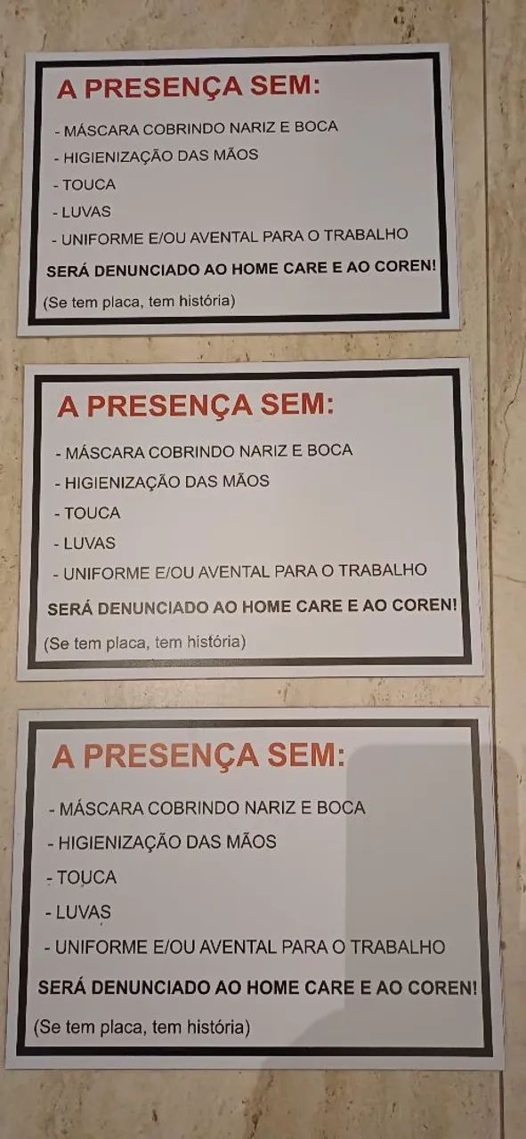 04 placas de aviso